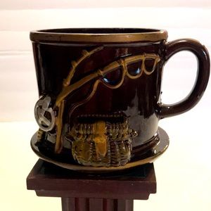Vintage EO Brody ceramic fishing theme mug planter